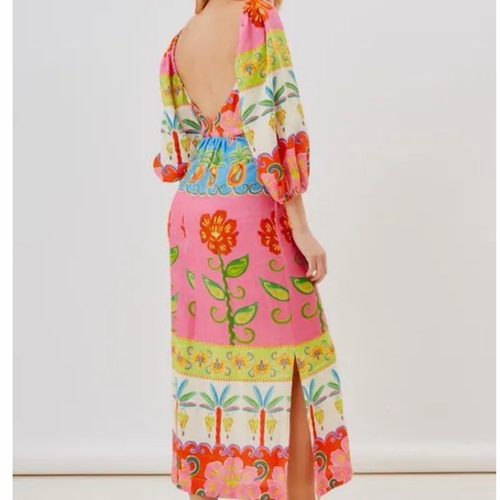 FARM Rio Vibrant Floral Long Sleeve Dress (Size M)